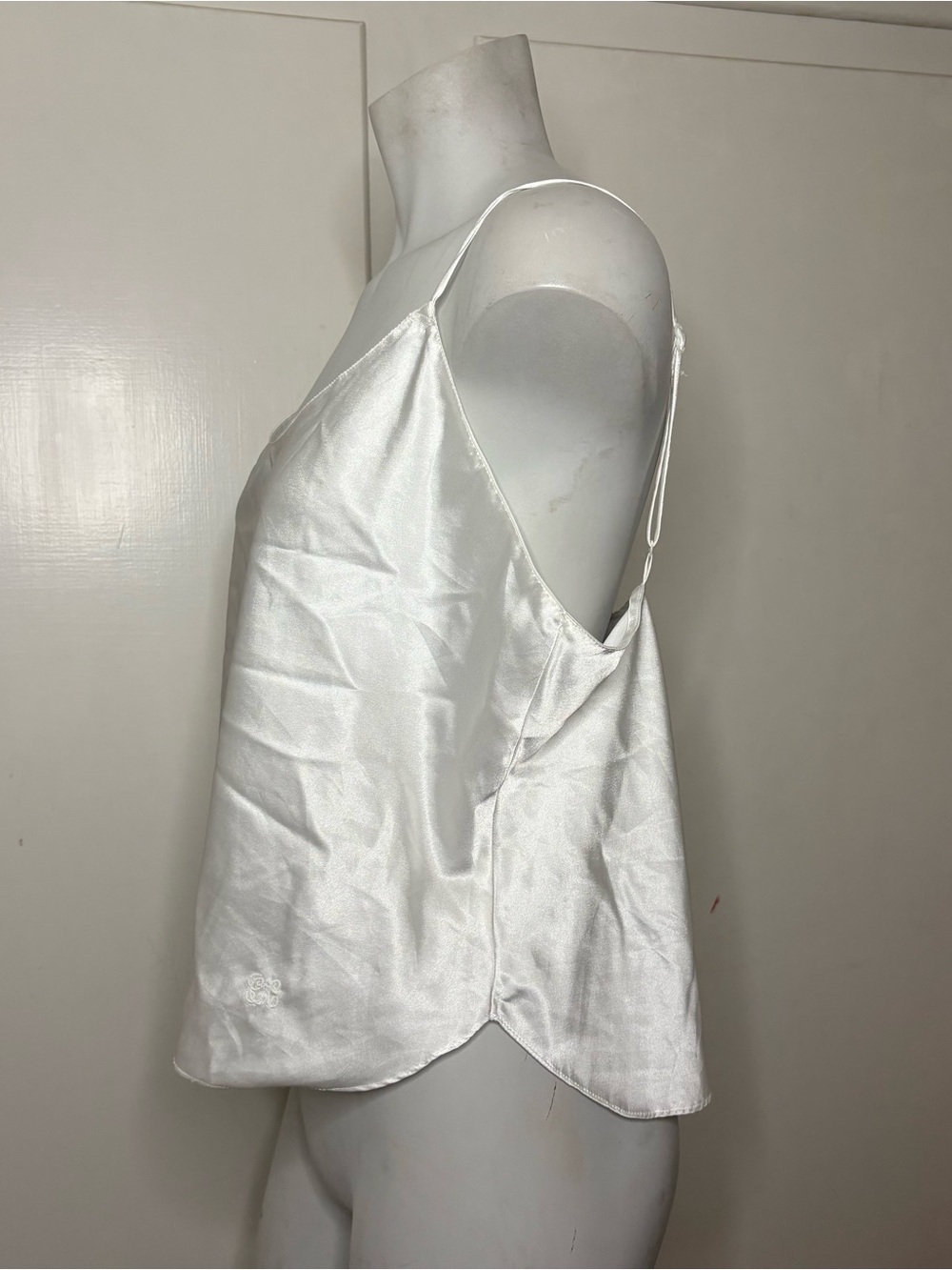 Vintage 90s Calvin Klein Simple White Satin Lingerie Cami - Picture 3 of 5